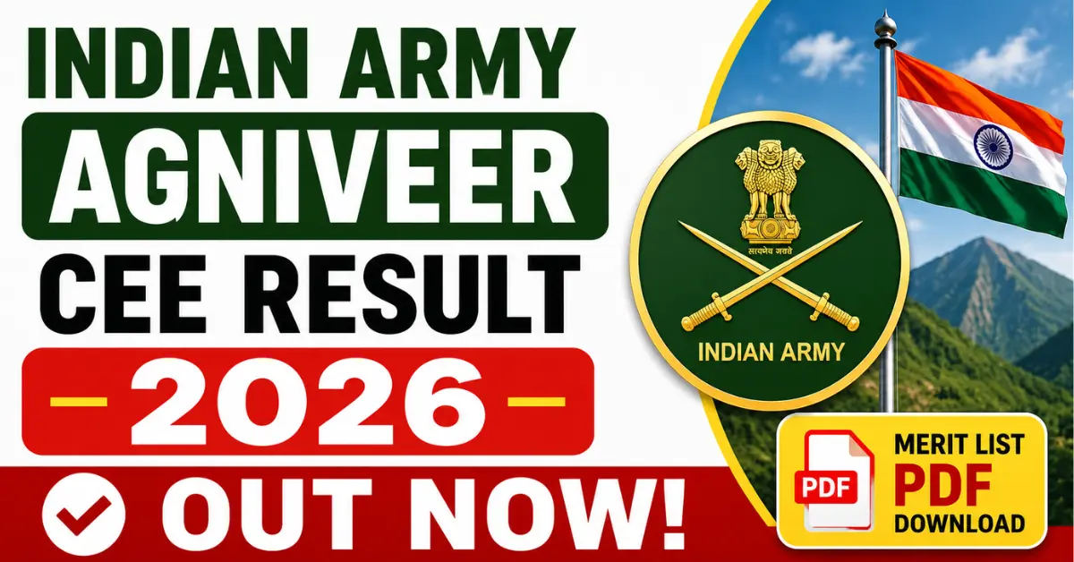 Indian Army Agniveer CEE Result 2026 Released: Merit List PDF Download & Direct Login Link